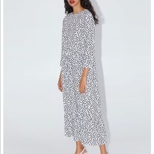 Zara white polka dot dress size XS